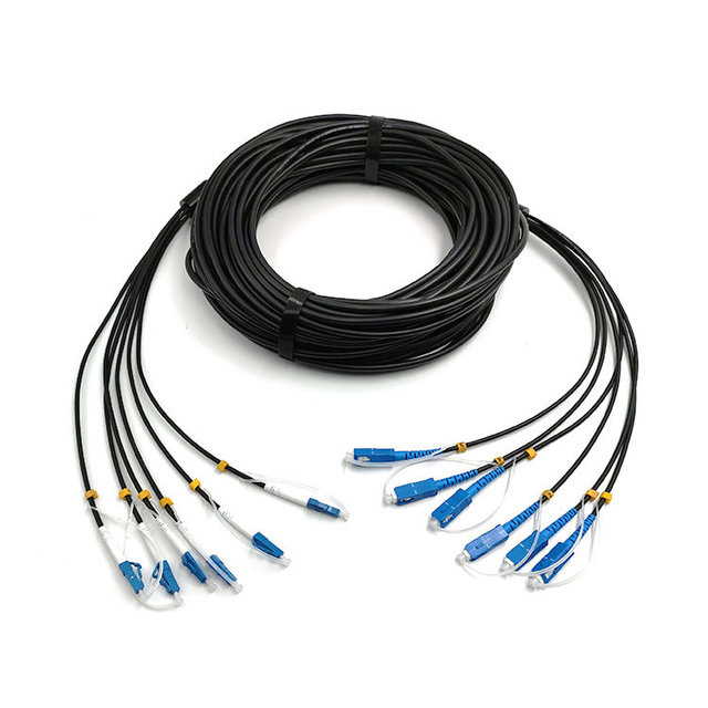 Waterproof PDLC 6 core outdoor Fiber Cord PDLC Fiber Optic Patch Cords / jumper